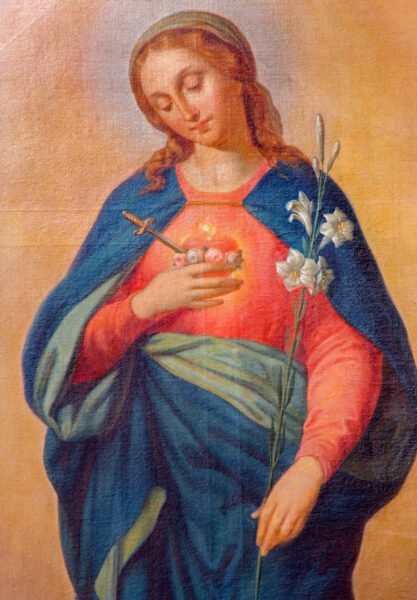 Fototapeten Das Herz der Heiligen Jungfrau Maria in der Jesuitenkirche