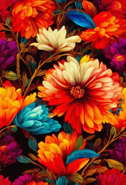 Fototapeten Bunte Blumen