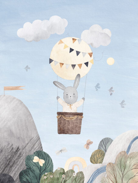 Fototapeten Hase im Ballon