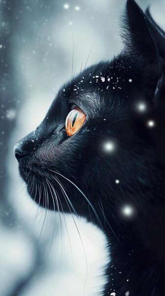 Fototapeten Schwarze Katze