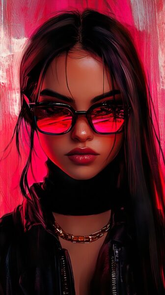 Fototapeten Mädchen mit rosa Brille