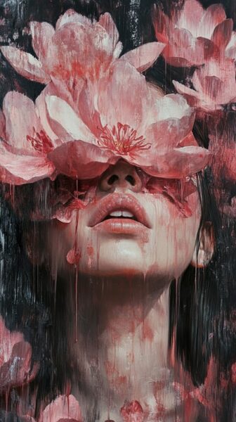 Fototapeten Frau in Blumen