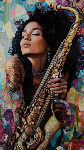 Fototapeten Saxophonist