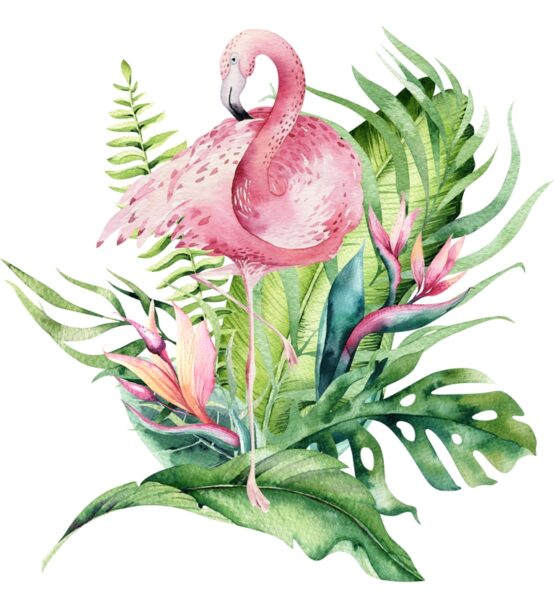 Fototapeten Flamingo im Laub