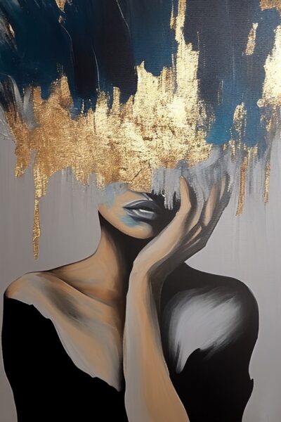 Fototapeten Die Frau hinter dem goldenen Schleier