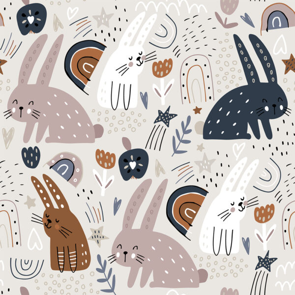 Fototapeten Hasenillustrationen – Bild 2