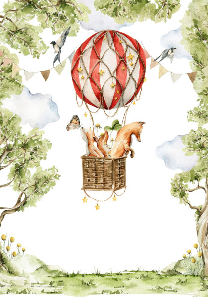 Fototapeten Füchse im Ballon