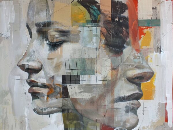 Fototapeten Zwei Gesichter – eine Geschichte