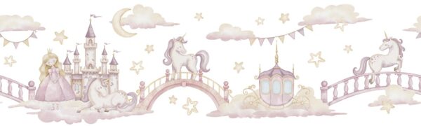Fototapeten Schloss Einhörner der Träume