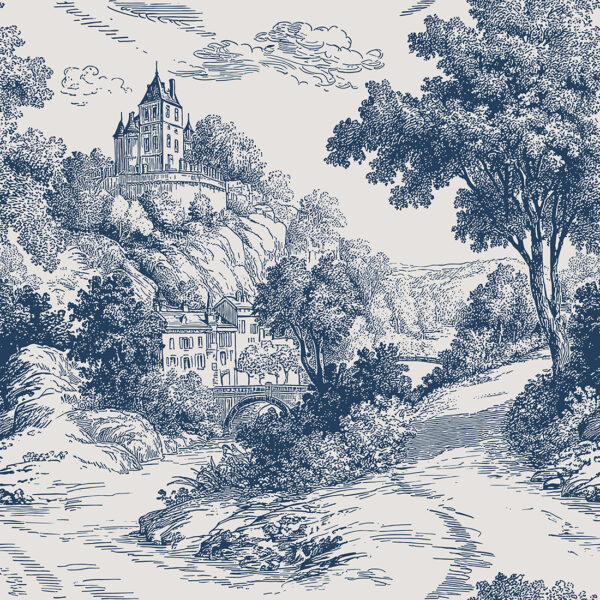 Fototapeten Landschaft in Blau