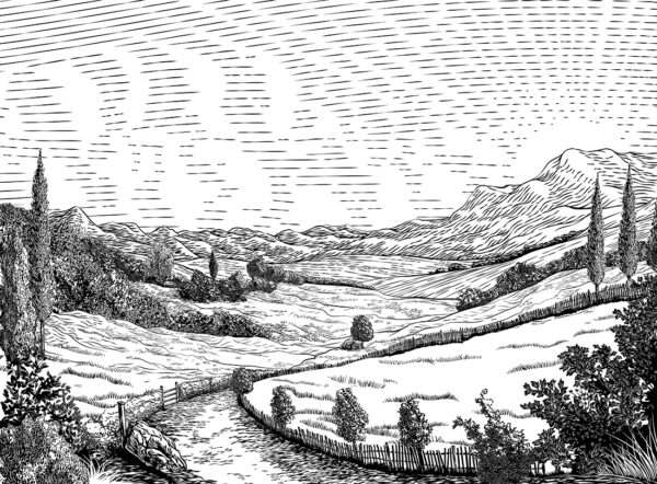 Fototapeten Schwarz-Weiß-Landschaft