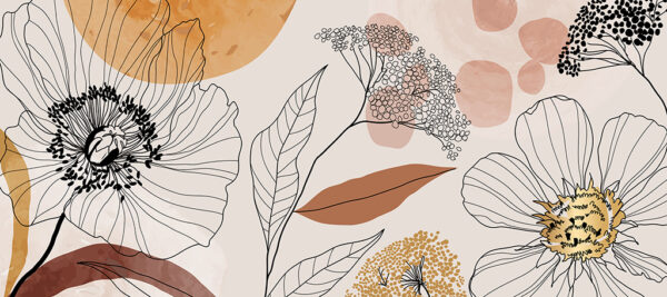 Fototapeten Blütenkonturen