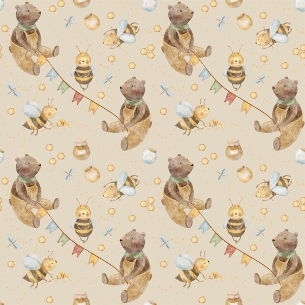 Fototapeten Bär und Honig