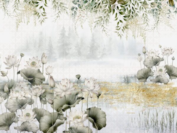 Fototapeten Lotus-Teich