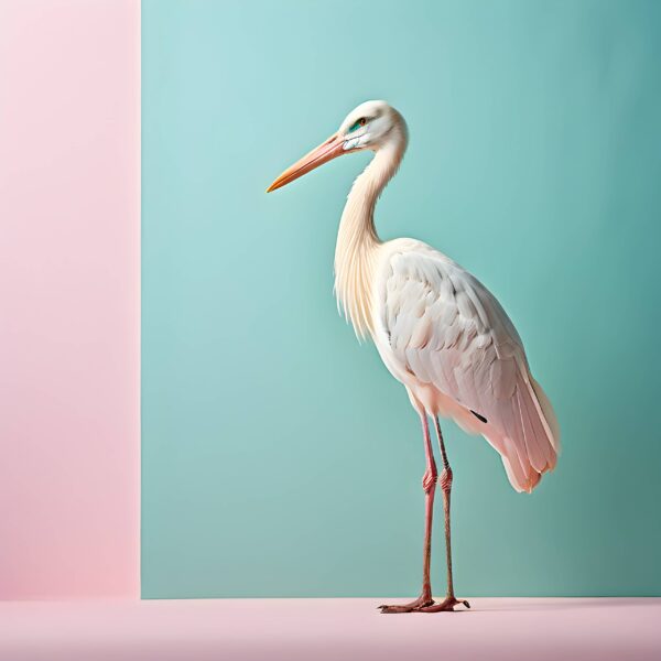Fototapeten Pastellfarbener Kranich der Eleganz