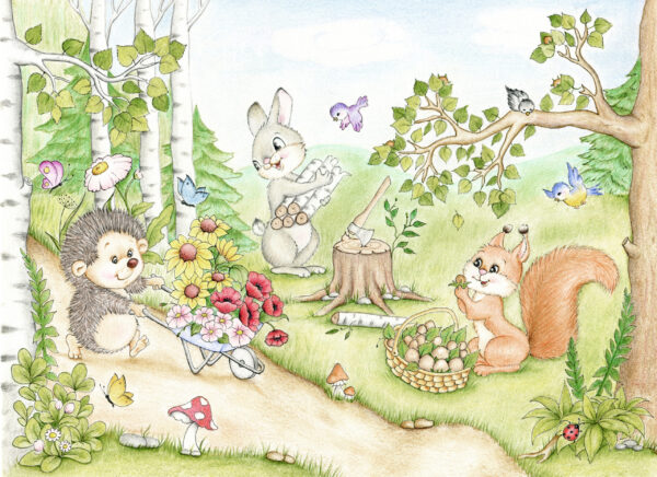 Fototapeten Fröhlicher Wald