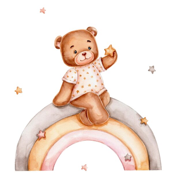 Fototapeten Teddybärs Regenbogenwelt