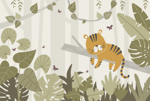 Fototapeten Kleiner Tiger im grünen Wald