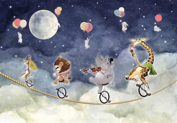 Fototapeten Zirkusnacht über den Wolken