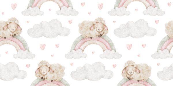 Fototapeten Lämmer in den Wolken