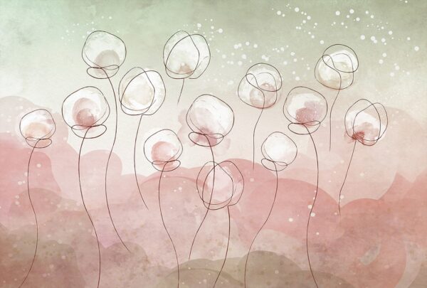 Fototapeten Blumen in fließenden Linien