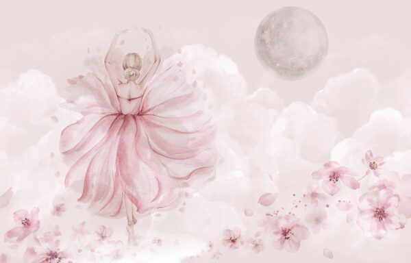 Fototapeten Ballerina in den Mondwolken