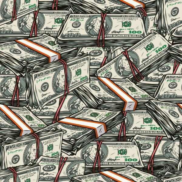 Fototapeten Päckchen mit US-Dollar