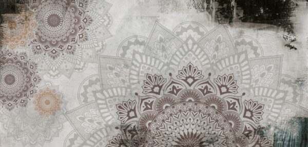 Fototapeten Mandala-Tanz vor einem unebenen Hintergrund