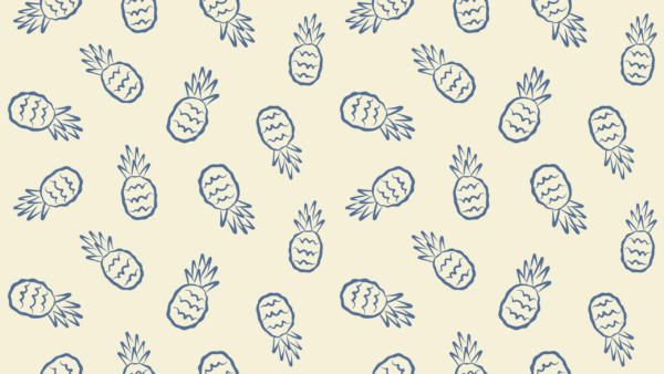 Fototapeten Marineblaue Ananas auf beigem Hintergrund