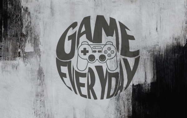 Fototapeten Gaming-Pad an einer Betonwand