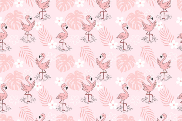 Fototapeten Flamingos in Pink