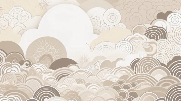 Fototapeten Japandi-Wolken