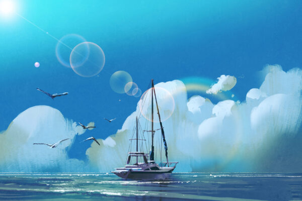 Fototapeten Segeln Sie am Horizont