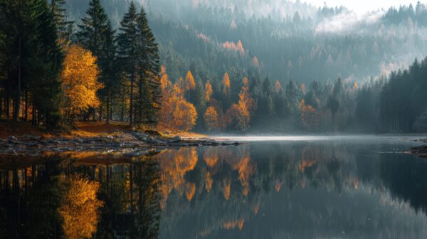 Fototapeten Herbstsee