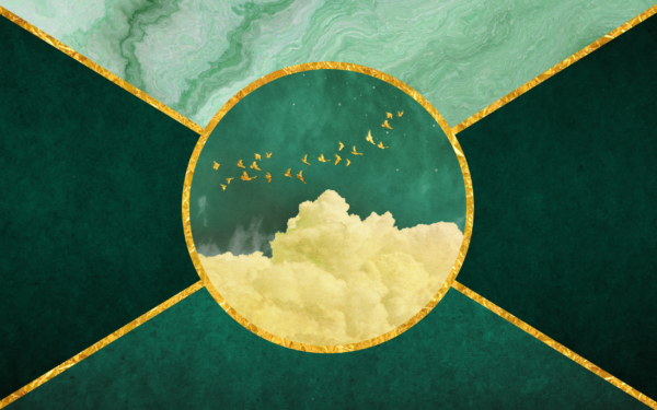 Fototapeten Ein Traum von Grün und Gold
