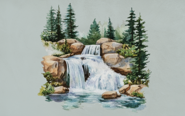 Fototapeten Aquarellkaskaden