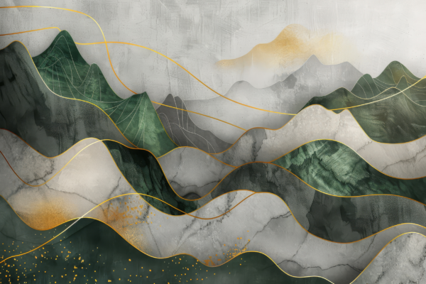 Fototapeten Berge und Gold
