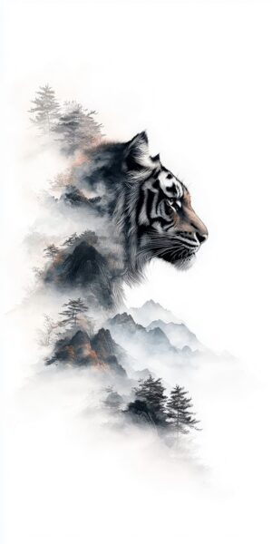 Fototapeten Tiger im Abgrund