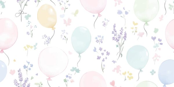 Fototapeten Pastellfarbene Ballonwelt