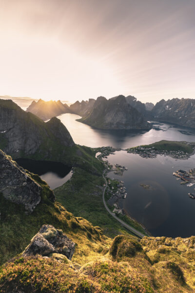 Fototapeten Goldener Fjord