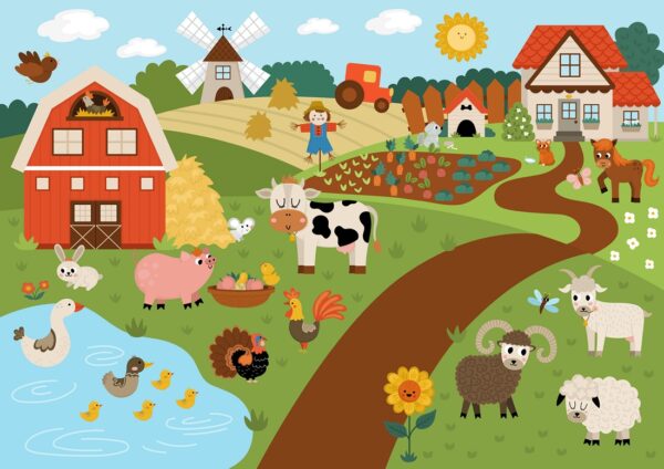 Fototapeten Bunte Farm