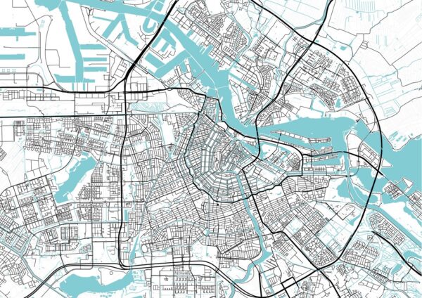 Fototapeten Stadtplan von Amsterdam