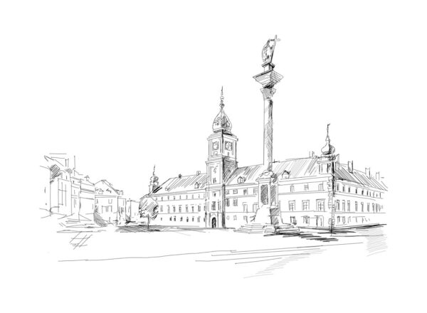 Fototapeten Warschau in Skizzen