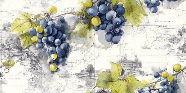 Fototapeten Weinberg im Vintage-Stil