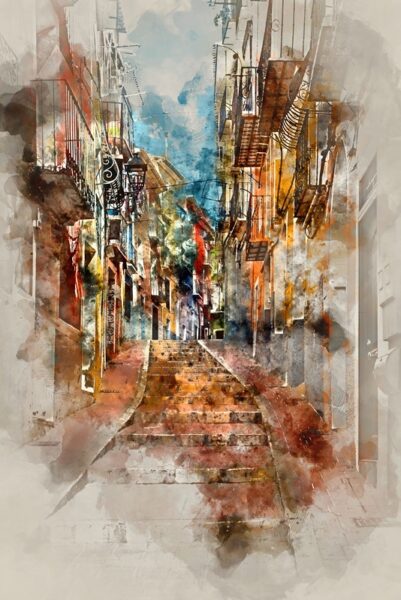 Fototapeten Italienische Straße