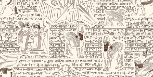 Fototapeten Mesopotamisches Keilschriftmuster