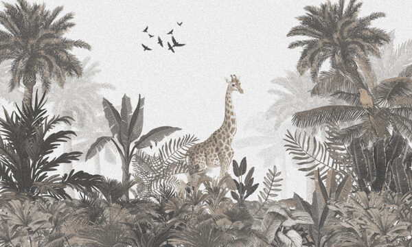 Fototapeten Giraffe im tropischen Dschungel