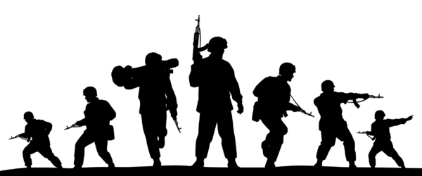 Fototapeten Soldatensilhouetten