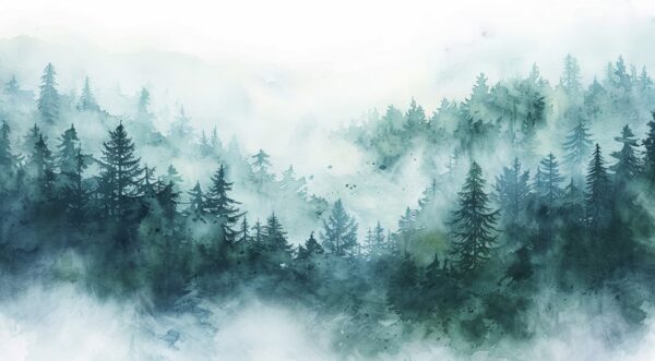 Fototapeten Waldnebel