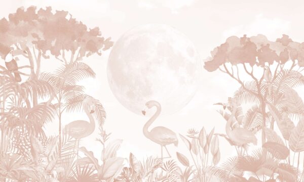 Fototapeten Mondflamingos-Paarung
